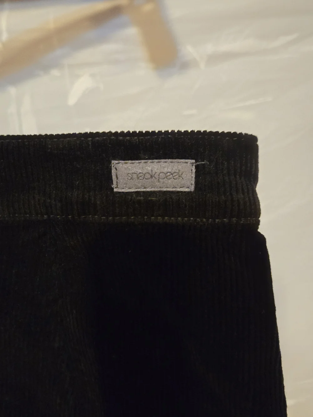 Sneak Peek Black Corduroy Button-Front Mini Skirt
